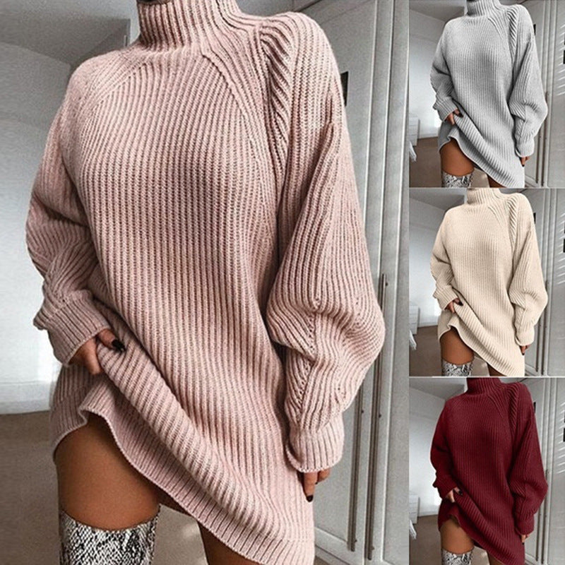 Robe pull col roulé - vue de face