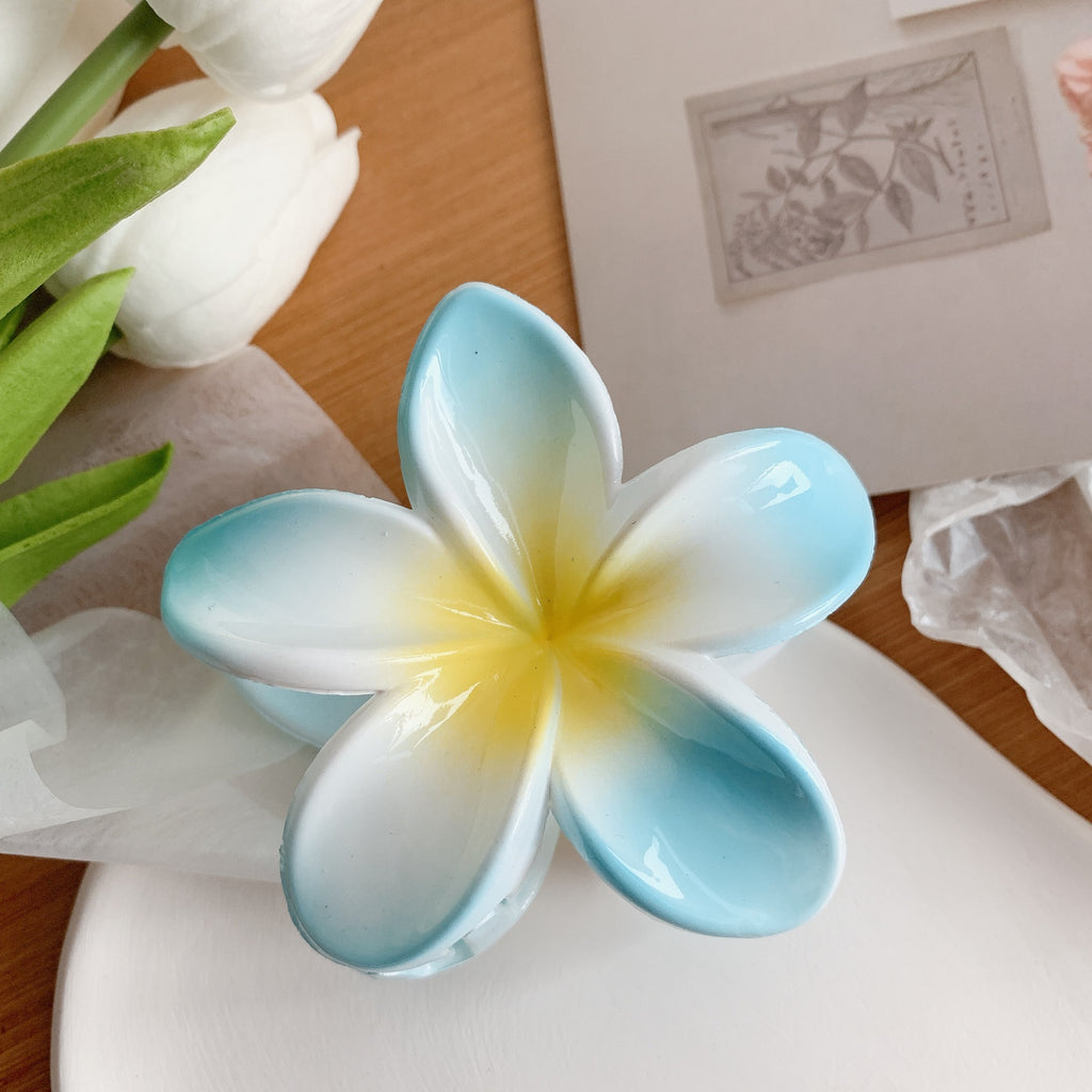 Pince à Cheveux Fleur Plumeria, merch officiel électro DΛЯK.D STORE