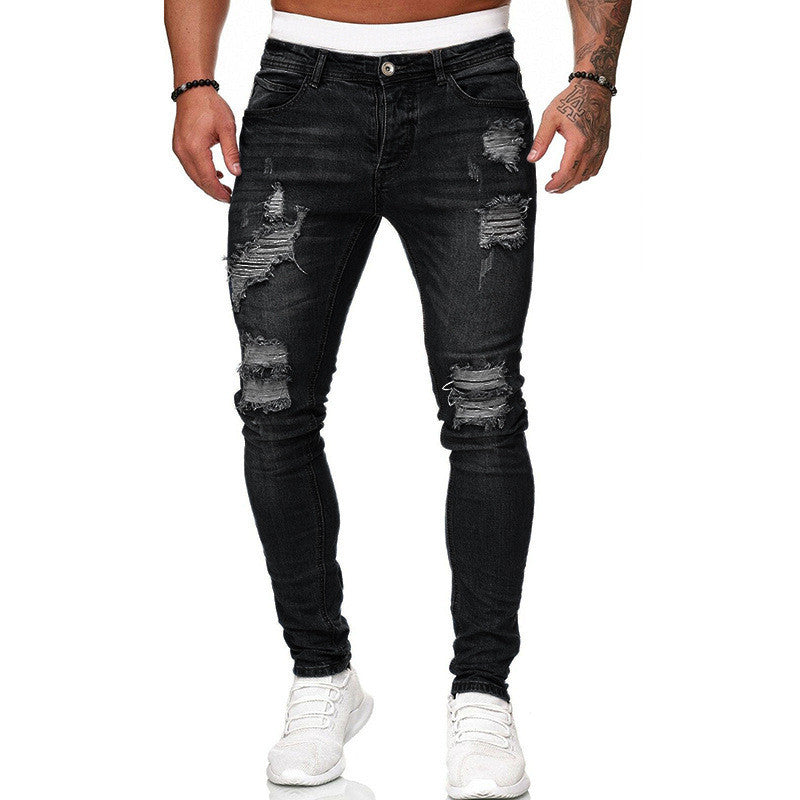 Jean Skinny Déchiré Homme - zoom matière denim
