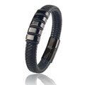 Bracelet Personnalisé Prénom Acier et Cuir Dark. D, bijou officiel merch électro DΛЯK.D STORE
