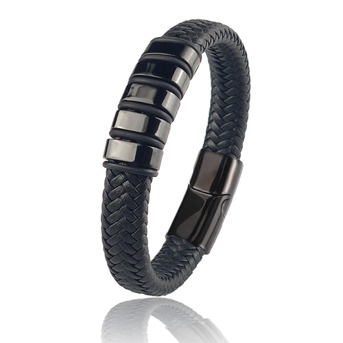 Bracelet Personnalisé Prénom Acier et Cuir Dark. D, bijou officiel merch électro DΛЯK.D STORE