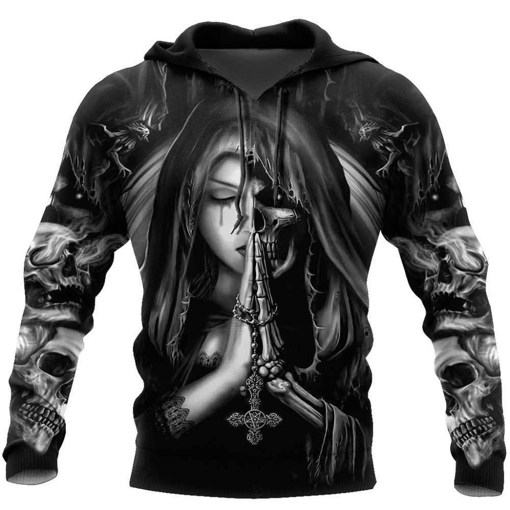 Hoodie crâne anime 3D - vue de face