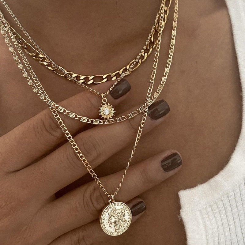 Collier Chaîne Multirangs Dark. D, bijou officiel merch électro DΛЯK.D STORE