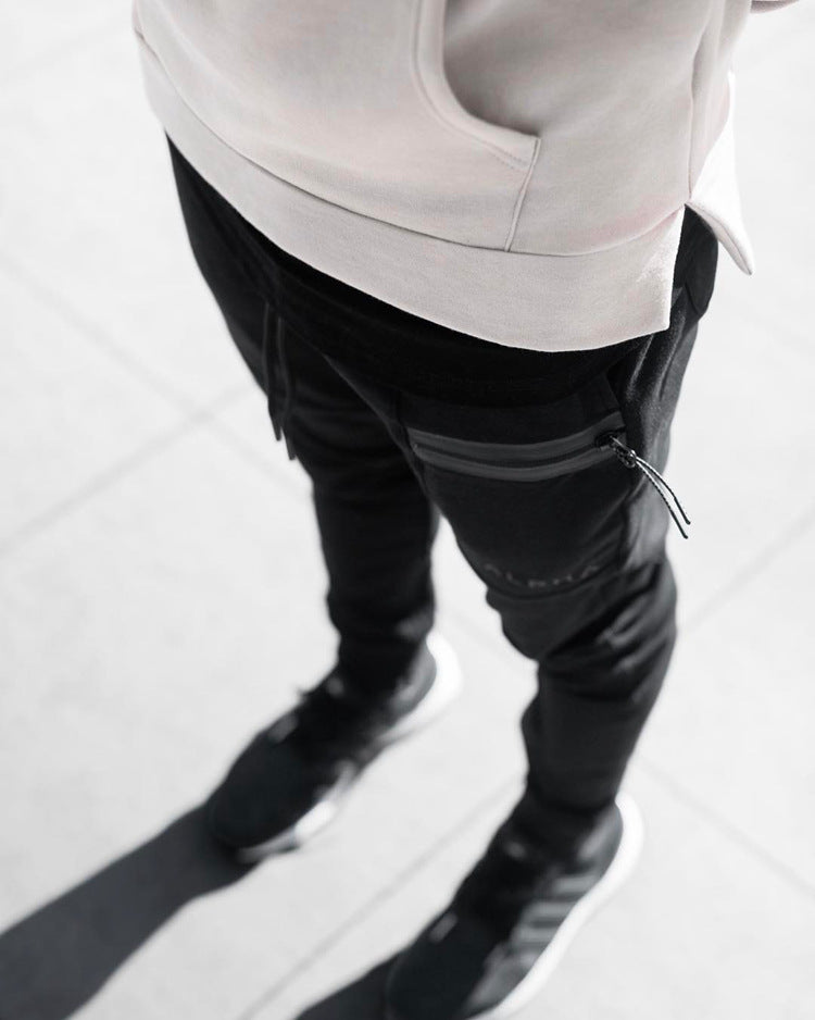 Jogger Cargo Fitness Homme - détail bas de jambe côtelé