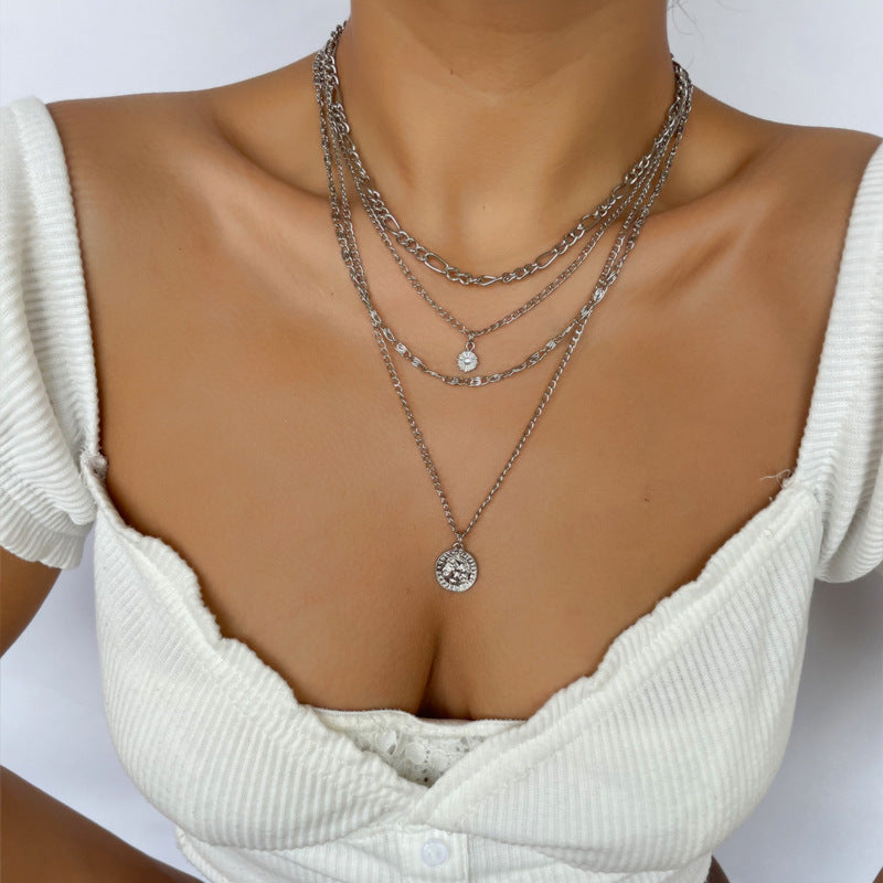 Collier Chaîne Multirangs Dark. D, bijou officiel merch électro DΛЯK.D STORE