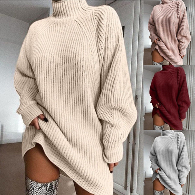 Robe pull col roulé - vue de dos