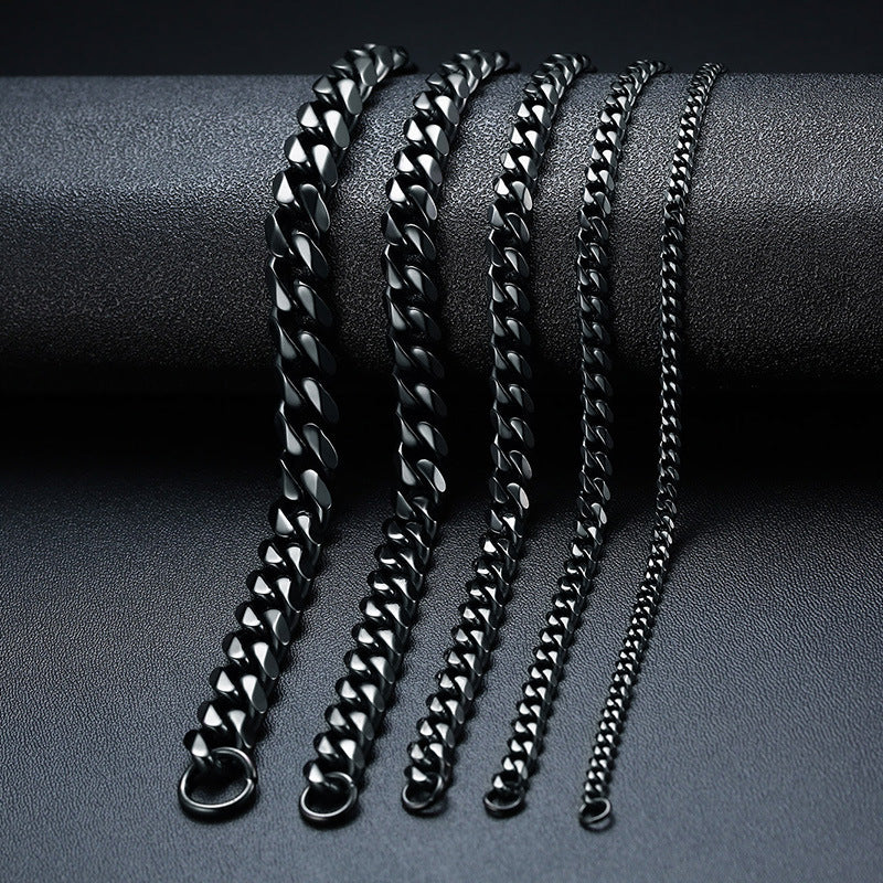 Bracelet Chaîne Cubaine en Acier Inoxydable Dark. D, bijou officiel merch électro DΛЯK.D STORE
