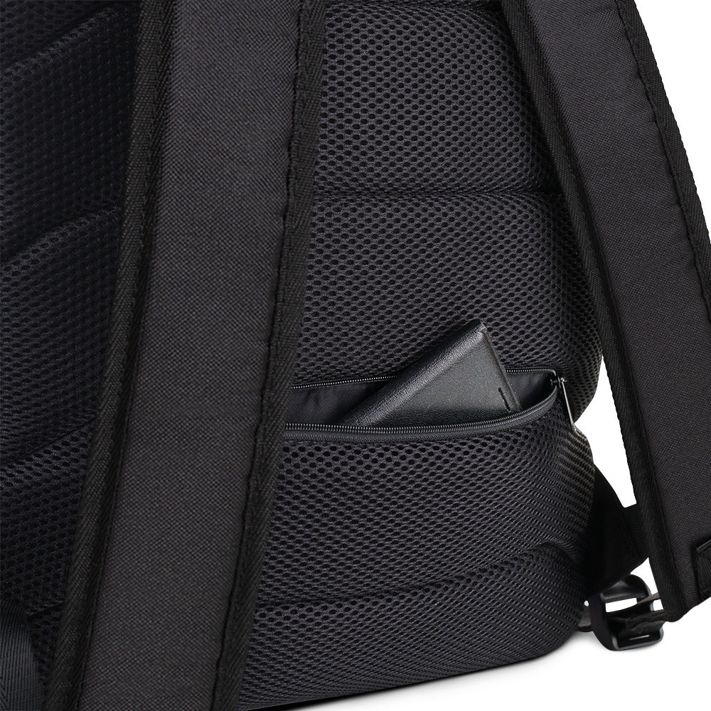 Sac à dos Dark.D blanc imprimé intégral - vue de trois-quarts