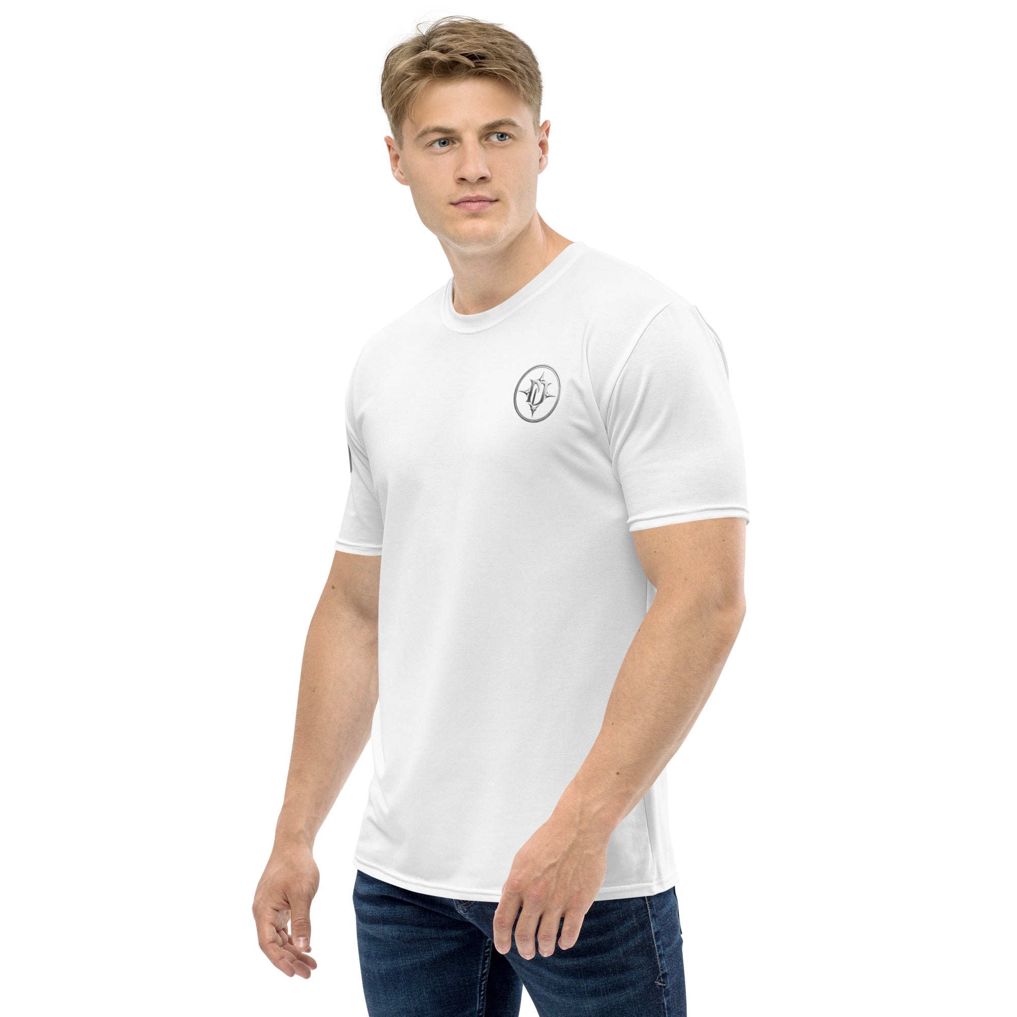 T-shirt Homme Col Rond blanc - vue de côté gauche
