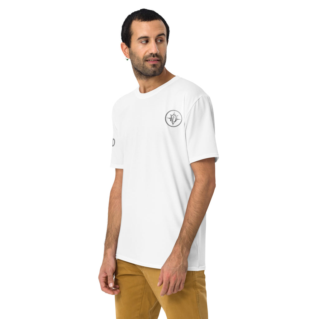T-shirt Homme Col Rond blanc - vue de profil gauche