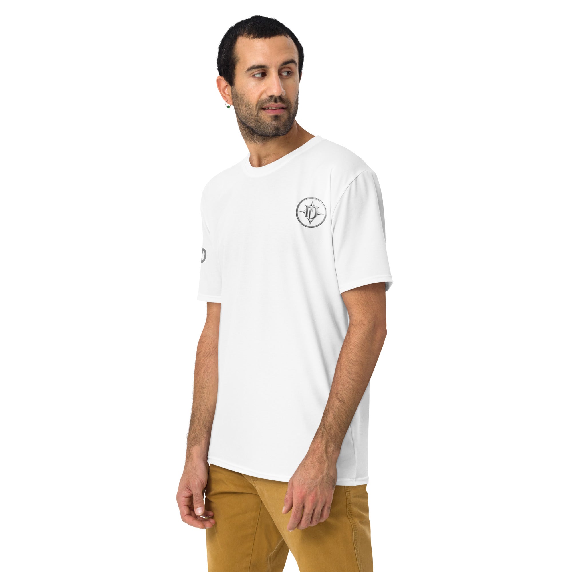 T-shirt Homme Col Rond blanc - vue de profil gauche