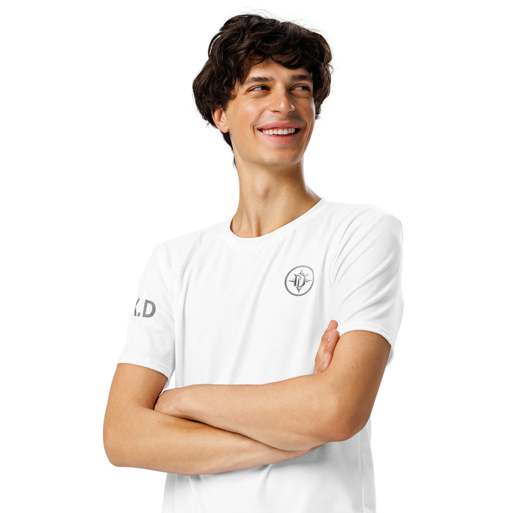 T-shirt Homme Col Rond blanc - vue de trois-quarts gauche