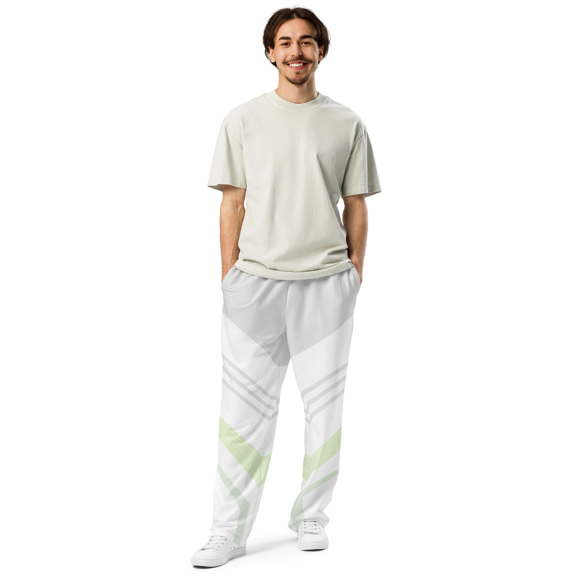 Jogger Large Unisexe imprimé rétro 90's - vue de face portée