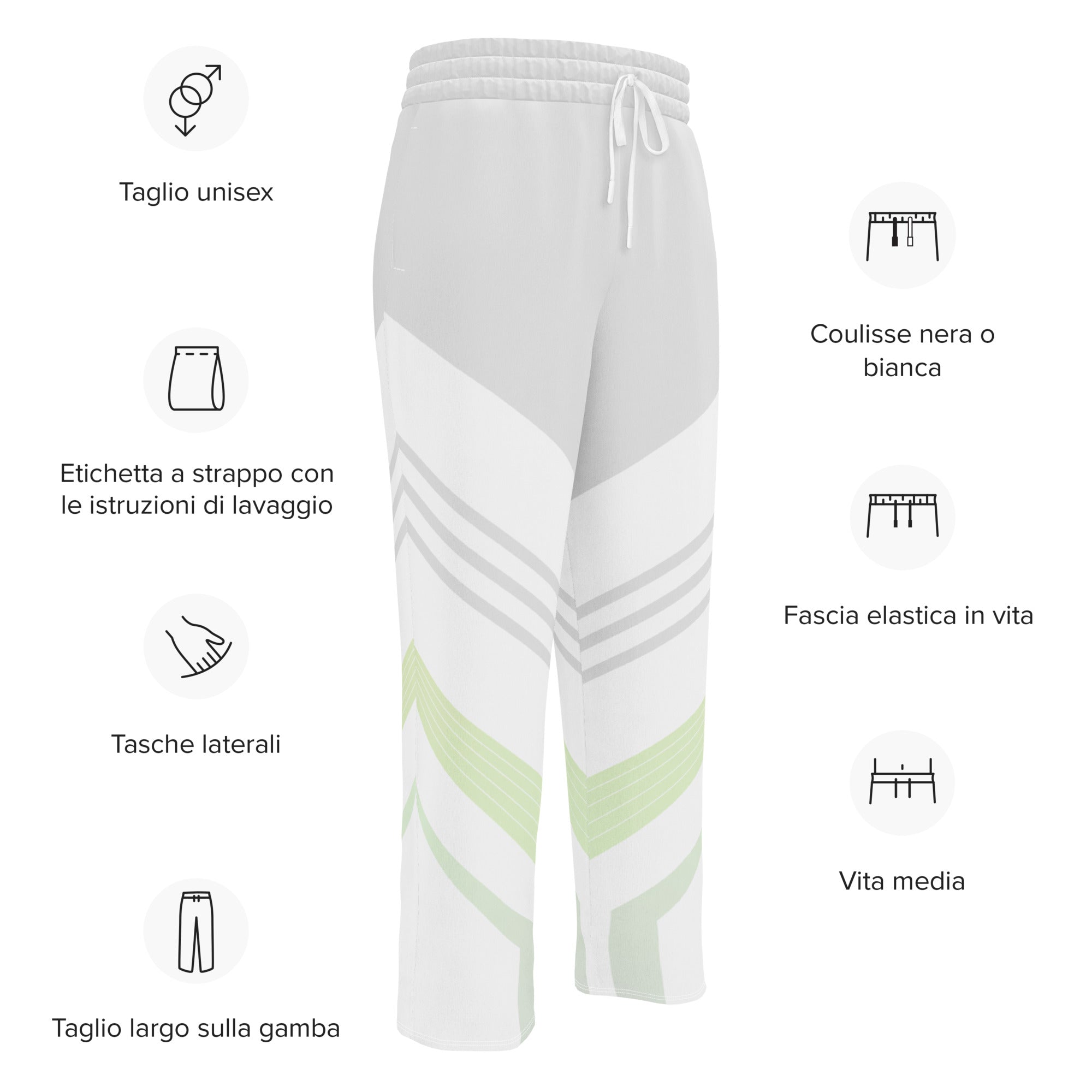 Jogger Large Unisexe imprimé rétro 90's - fiche produit en italien