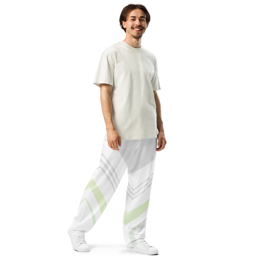Jogger Large Unisexe imprimé rétro 90's - vue de trois-quarts avant droit portée