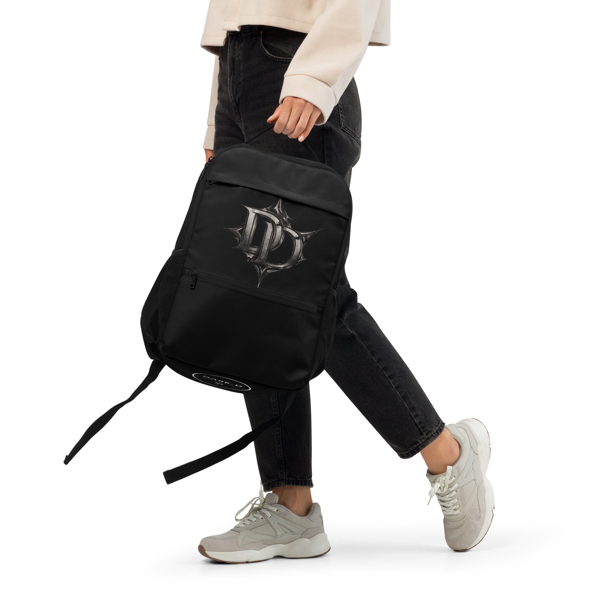 Sac à dos utilitaire noir - vue portée sur l'épaule