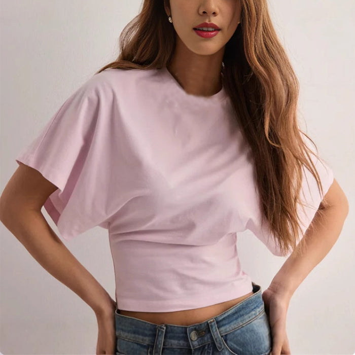T-shirt femme manches chauve-souris - vue portée