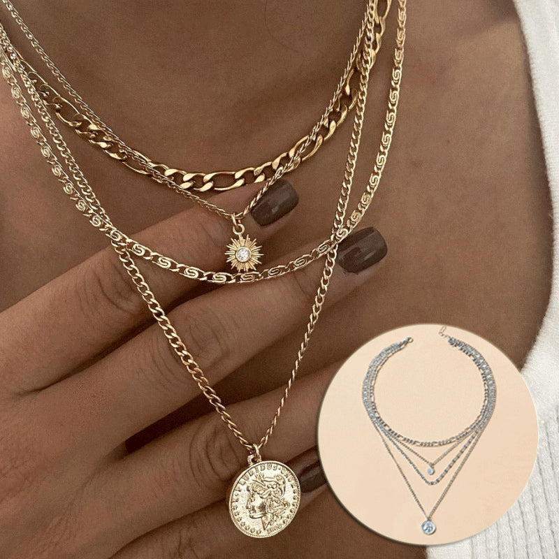 Collier Chaîne Multirangs Dark. D, bijou officiel merch électro DΛЯK.D STORE