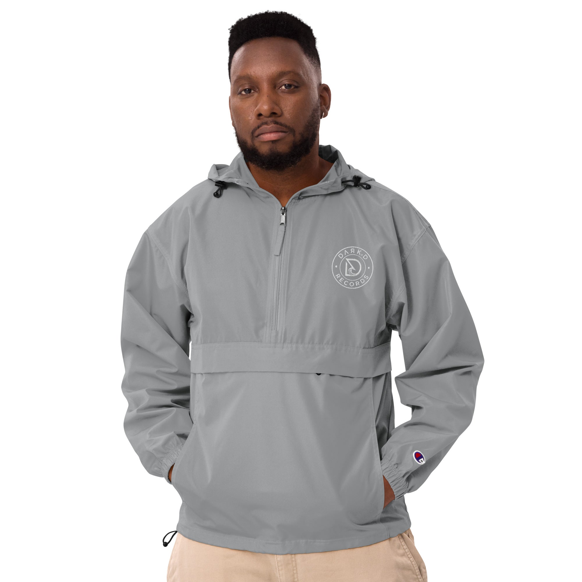 Veste Packable Champion Brodée DARK.D STORE, coloris Graphite, vue de face