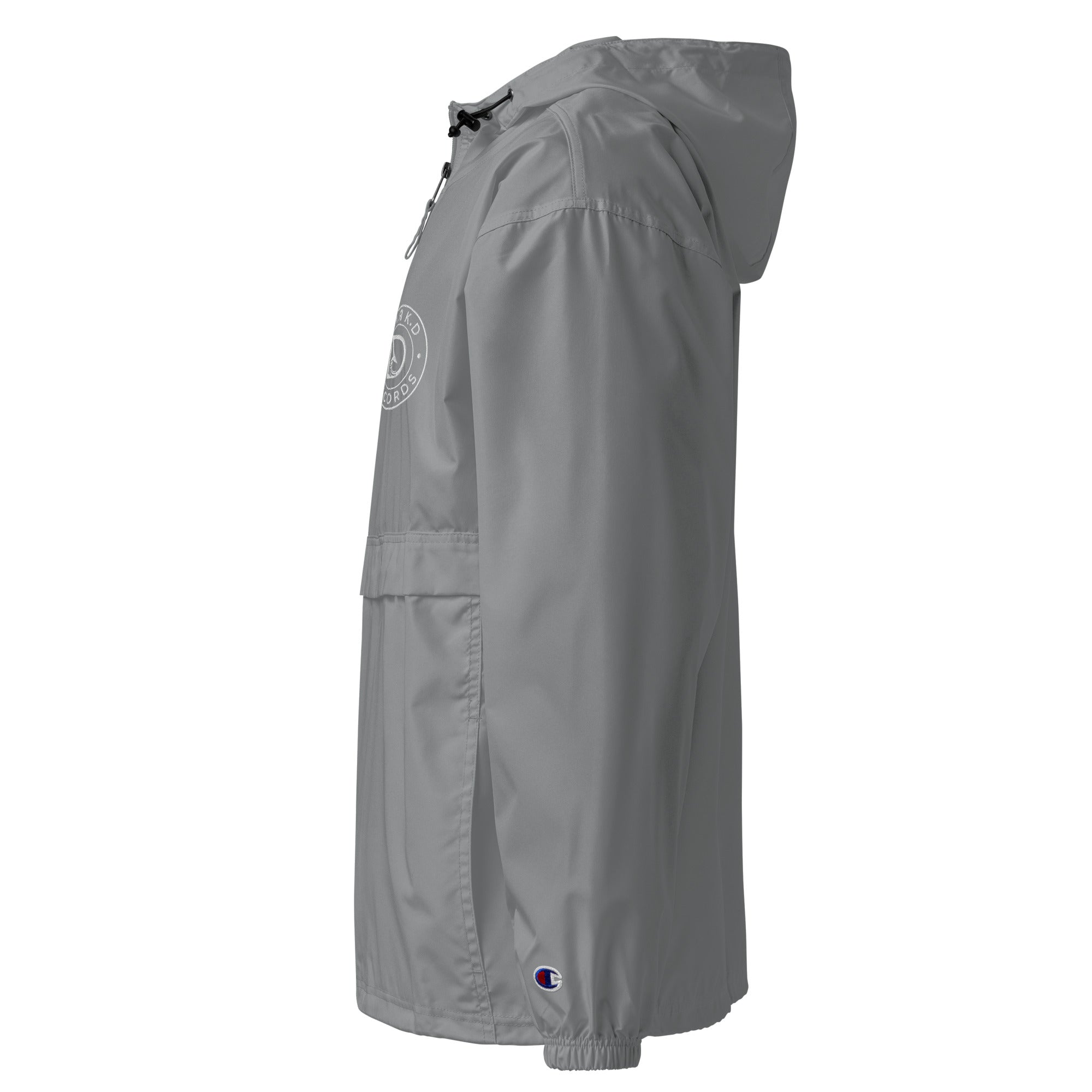 Veste Packable Champion Brodée DARK.D STORE, coloris Graphite, vue de côté gauche