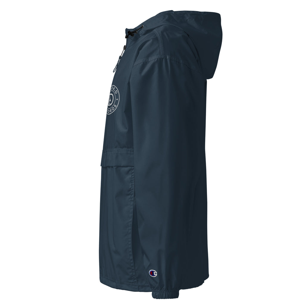 Veste Packable Champion Brodée DARK.D STORE, coloris Navy, vue de côté gauche