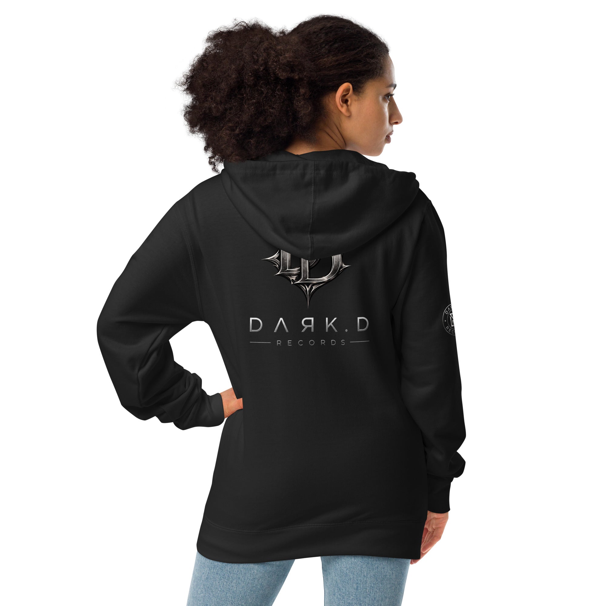 Hoodie Zippé Premium Dark. D, merch officiel électro DΛЯK.D STORE