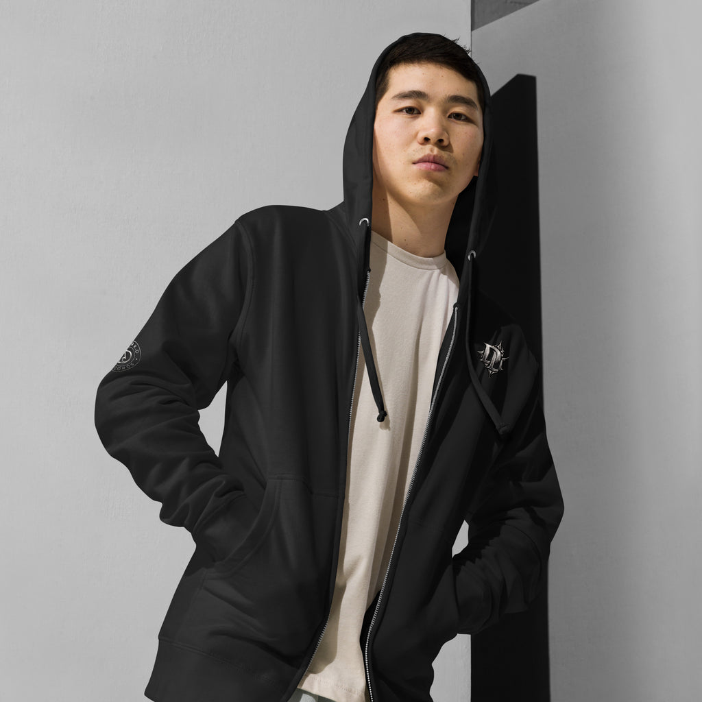 Hoodie Zippé Premium Dark. D, merch officiel électro DΛЯK.D STORE