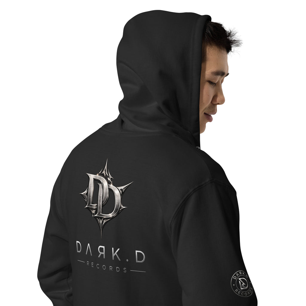 Hoodie Zippé Premium Dark. D, merch officiel électro DΛЯK.D STORE