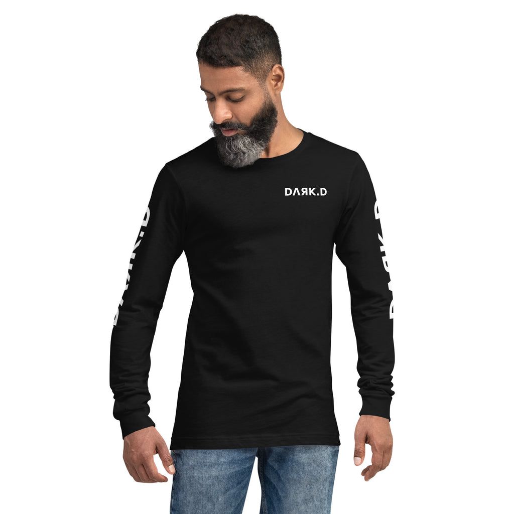T-shirt manches longues unisexe DARK.D STORE, coloris Black, vue de face