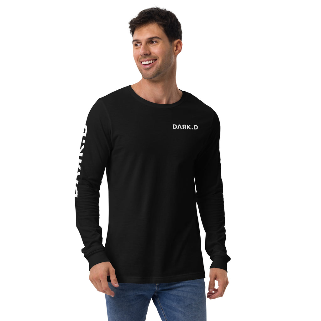 T-shirt manches longues unisexe DARK.D STORE, coloris Black, vue de face