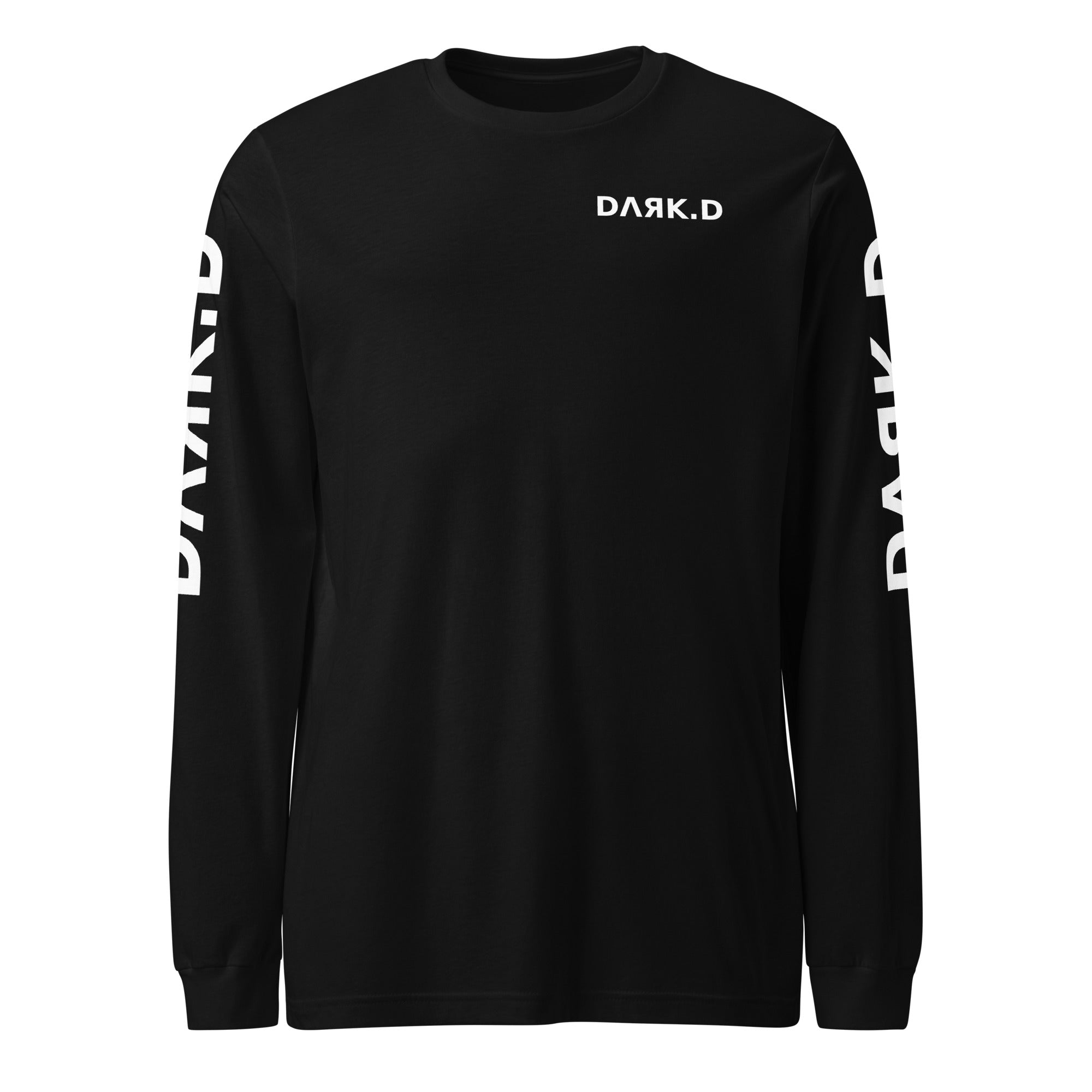 T-shirt manches longues unisexe DARK.D STORE, coloris Black, vue de face