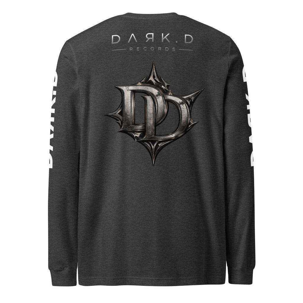T-shirt manches longues unisexe DARK.D STORE, coloris Dark Grey Heather, vue de dos