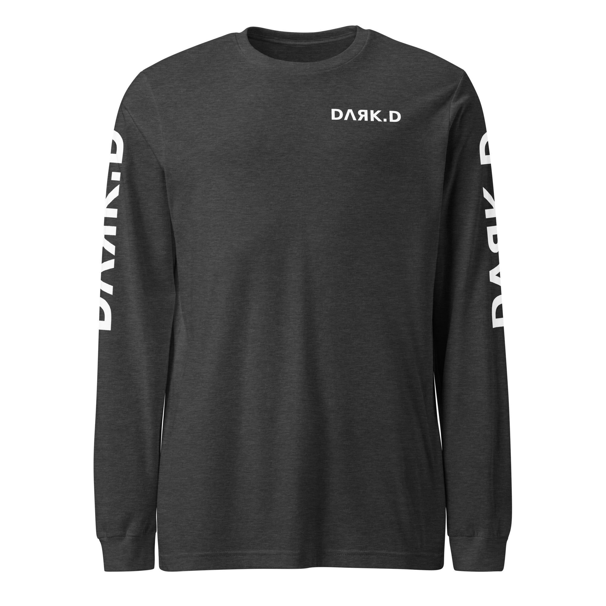 T-shirt manches longues unisexe DARK.D STORE, coloris Dark Grey Heather, vue de face