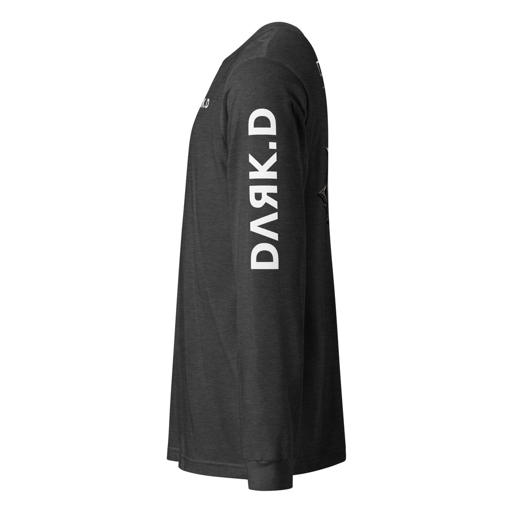 T-shirt manches longues unisexe DARK.D STORE, coloris Dark Grey Heather, vue de côté gauche