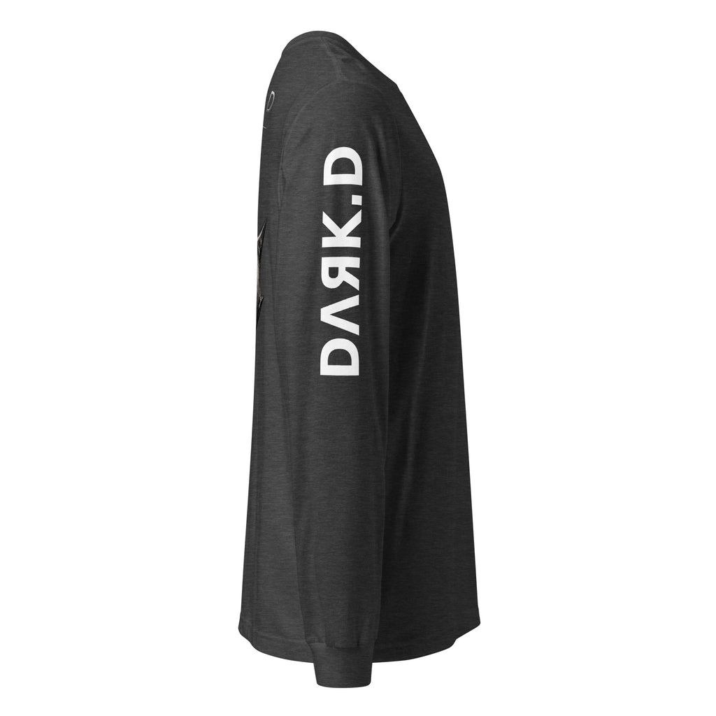T-shirt manches longues unisexe DARK.D STORE, coloris Dark Grey Heather, vue de côté droit