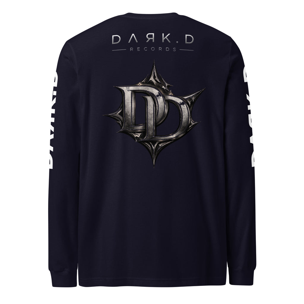 T-shirt manches longues unisexe DARK.D STORE, coloris Navy, vue de dos