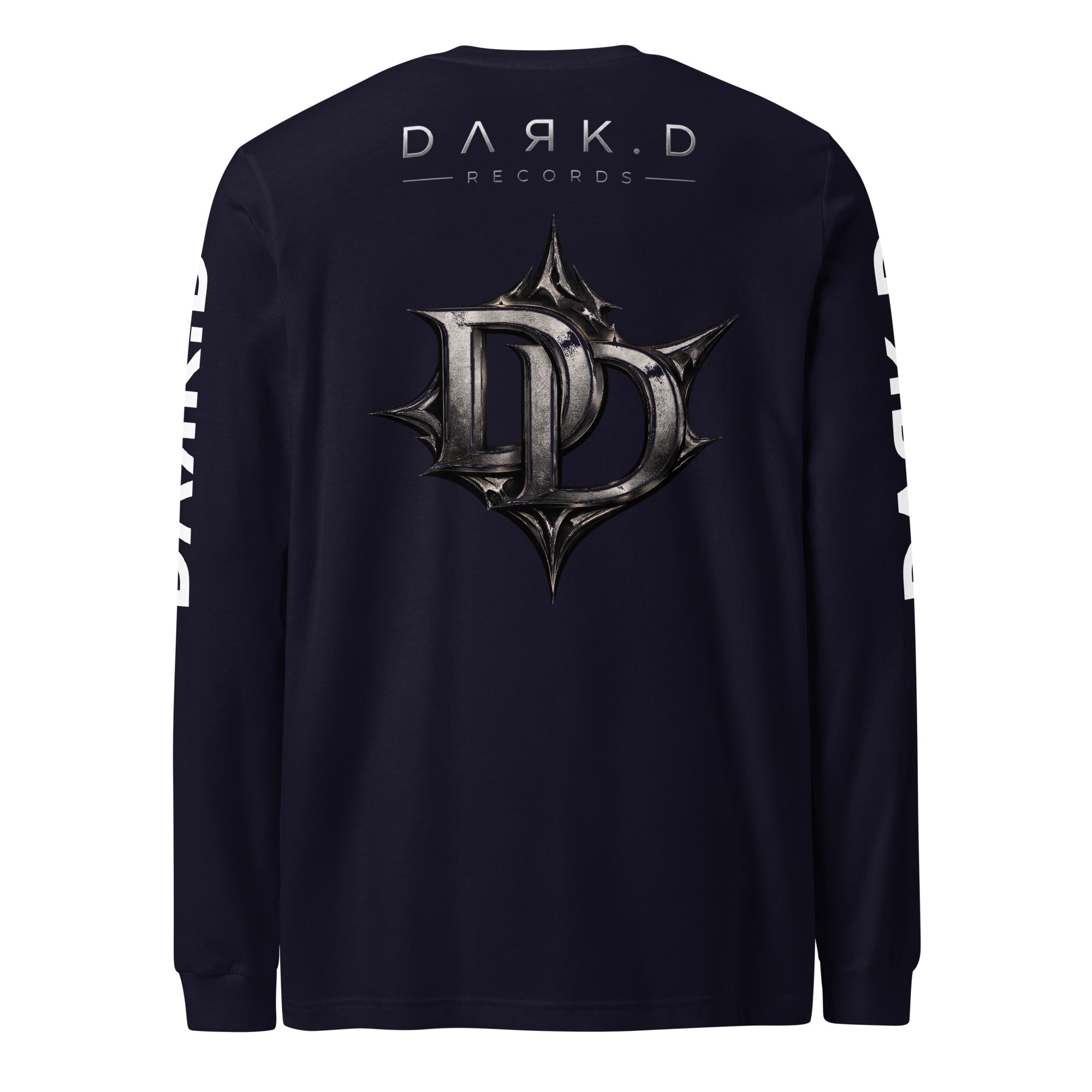 T-shirt manches longues unisexe DARK.D STORE, coloris Navy, vue de dos