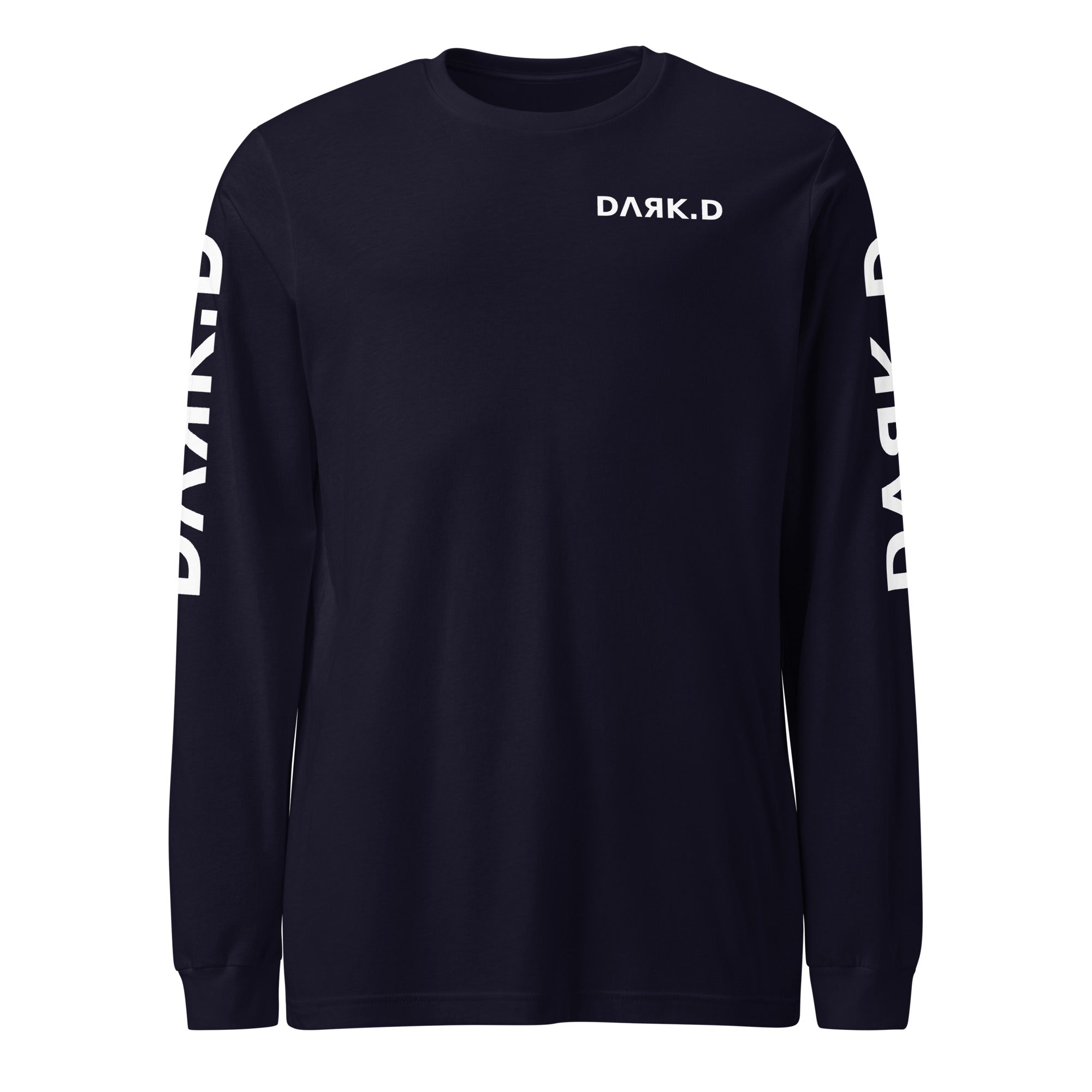 T-shirt manches longues unisexe DARK.D STORE, coloris Navy, vue de face