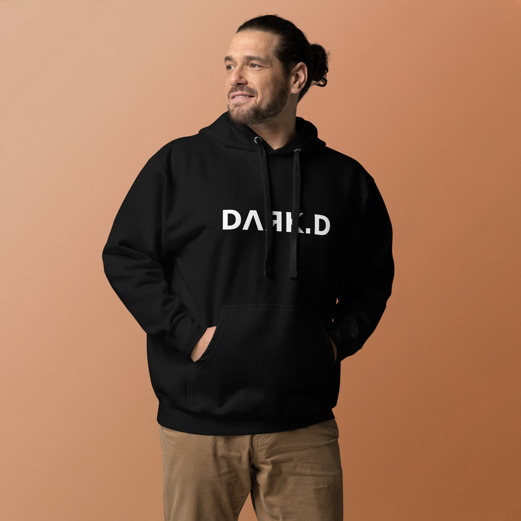 Hoodie Premium Unisexe Dark. D noir - vue de face (détail)