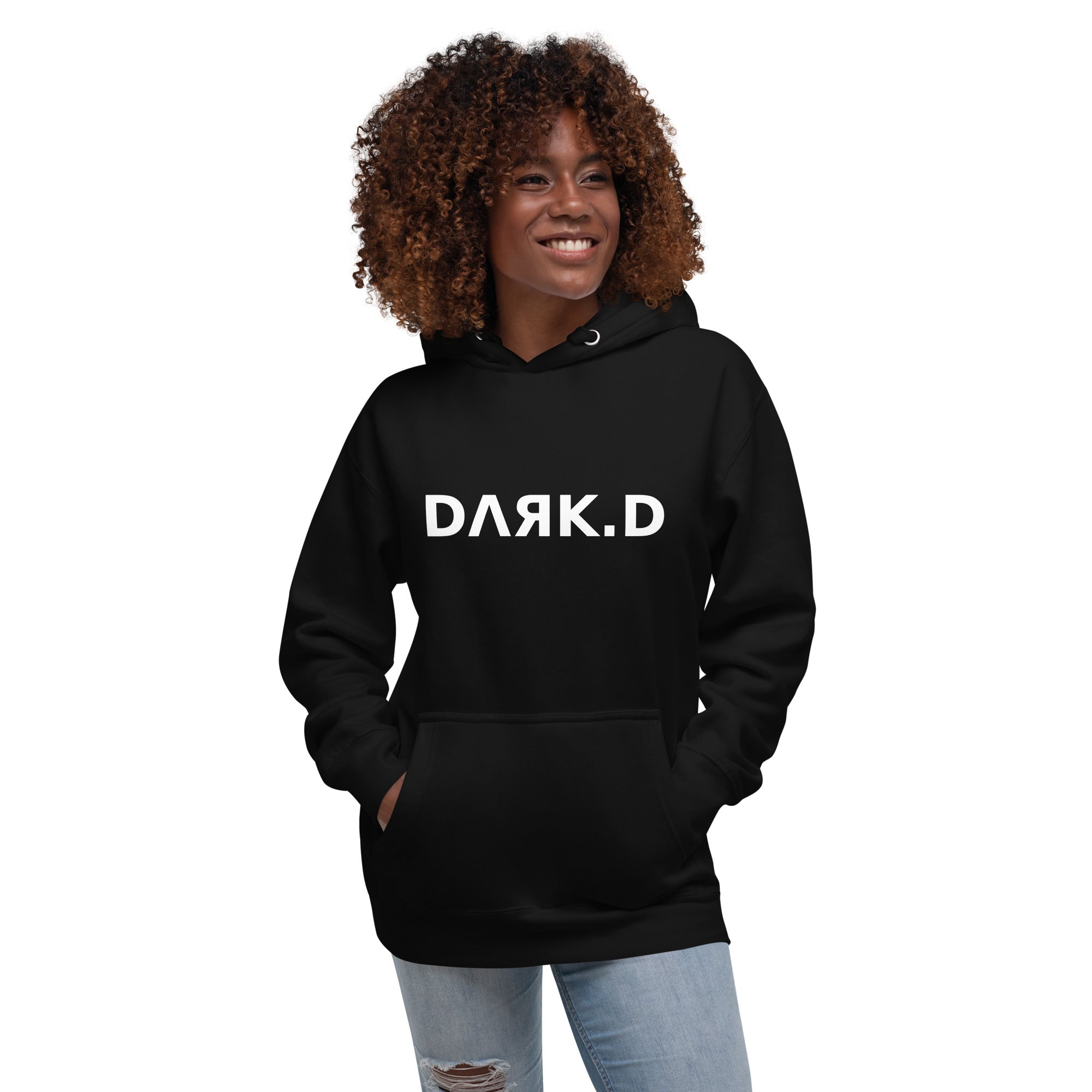 Hoodie Premium Unisexe Dark. D noir - vue de face
