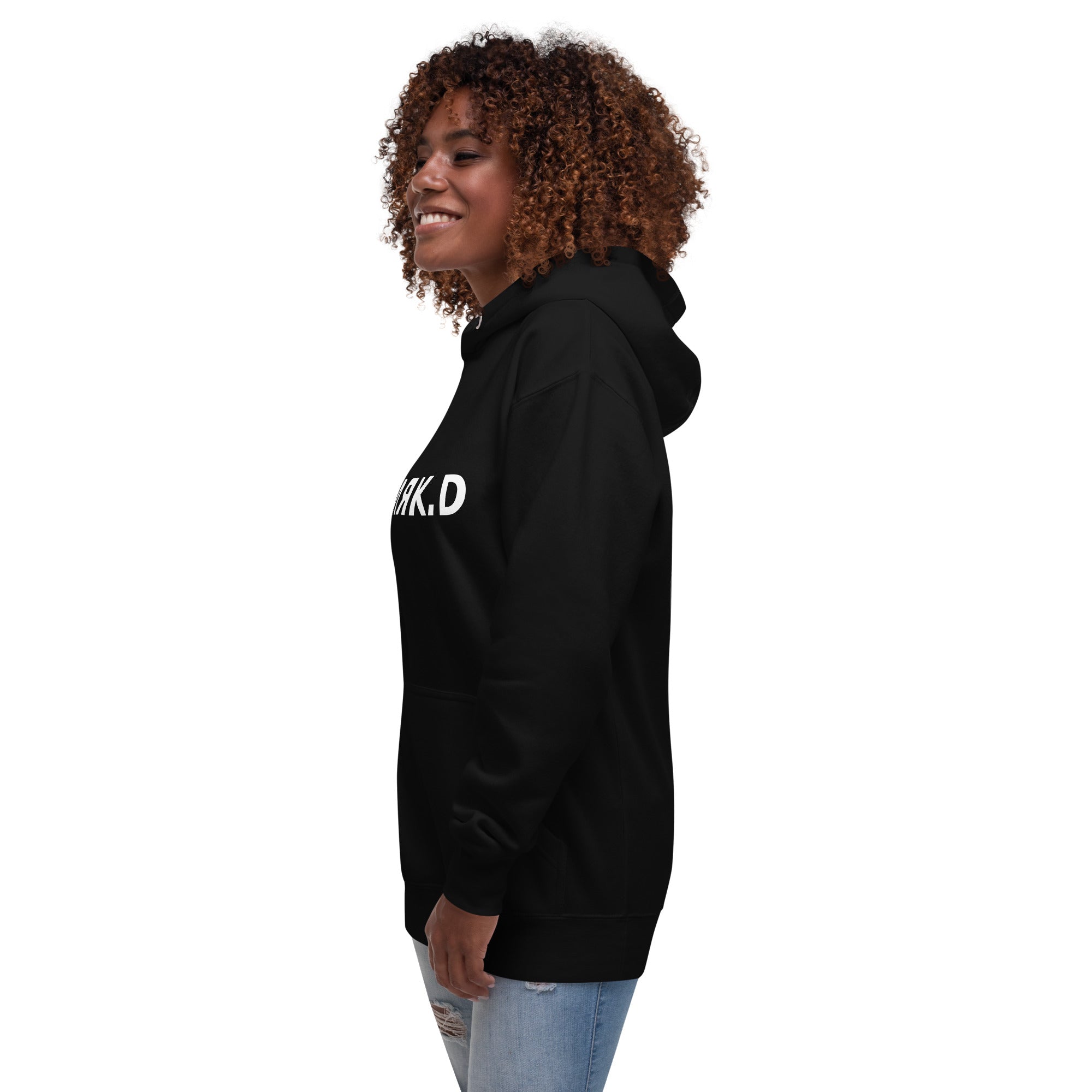 Hoodie Premium Unisexe Dark. D noir - vue trois-quarts gauche