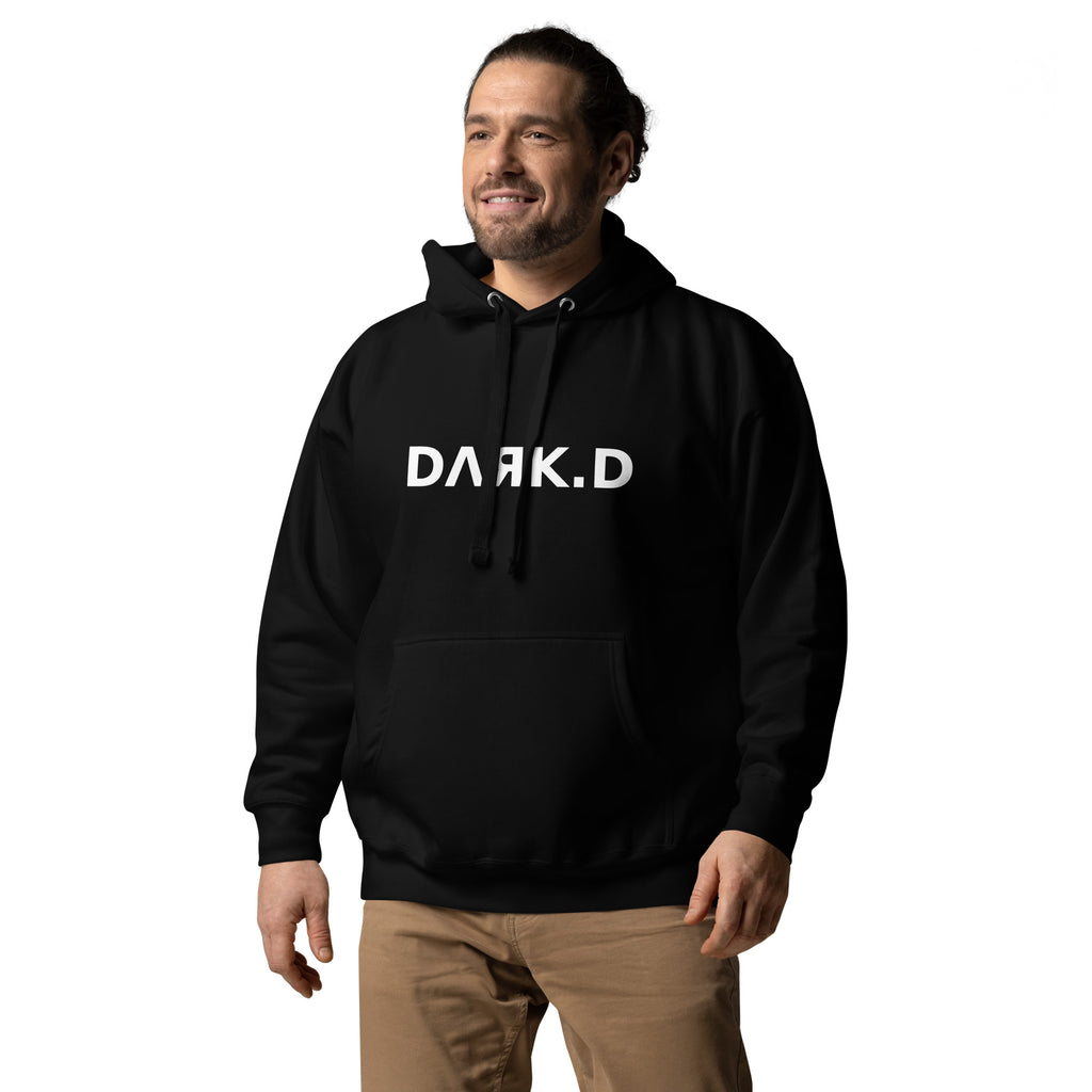 Hoodie Premium Unisexe Dark. D noir - vue trois-quarts gauche