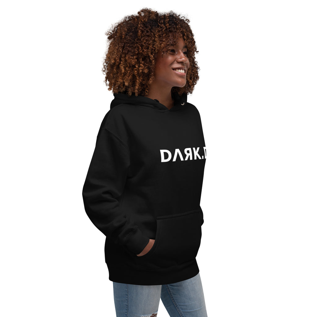 Hoodie Premium Unisexe Dark. D noir - vue trois-quarts droit
