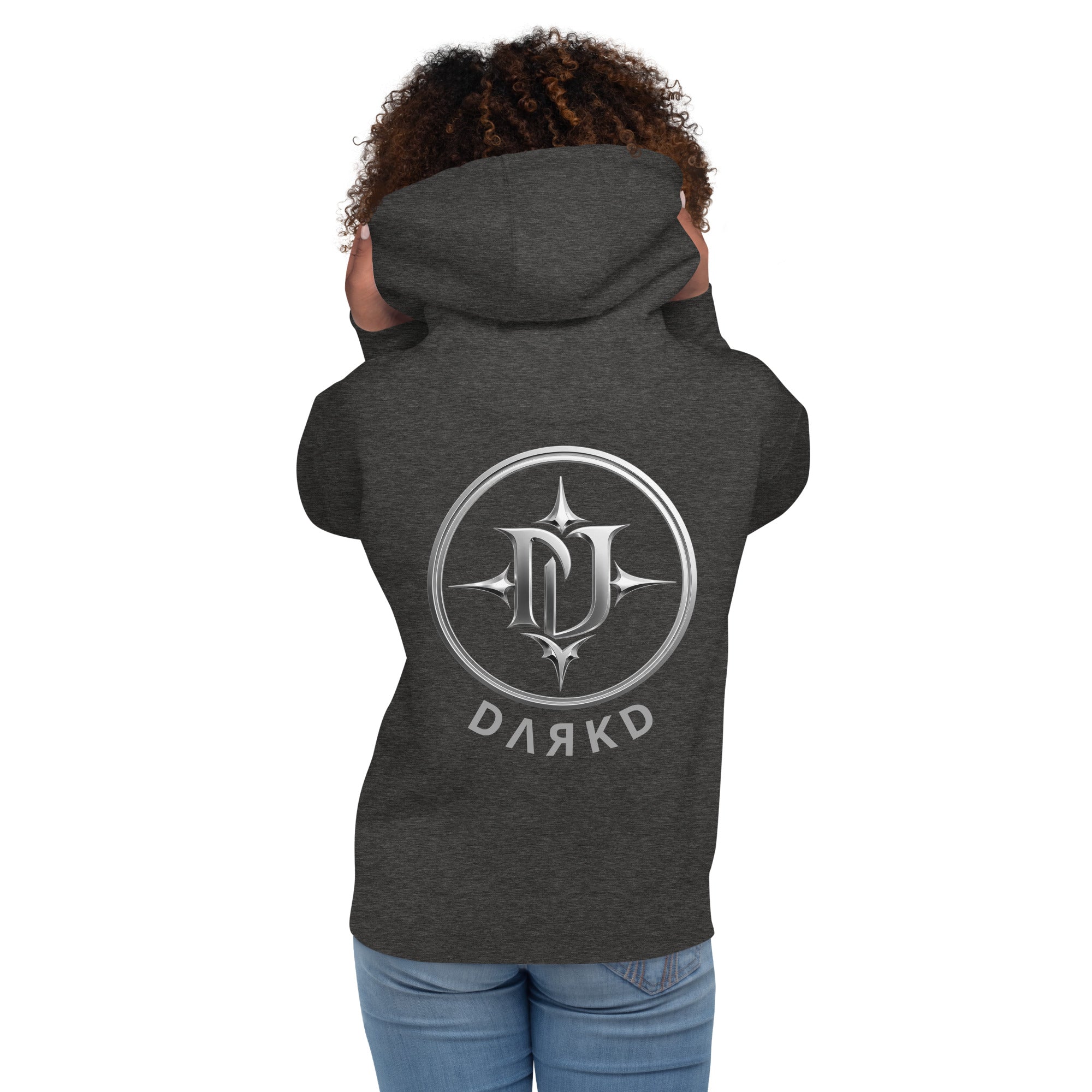Hoodie Premium Unisexe Dark. D gris chiné - vue de dos