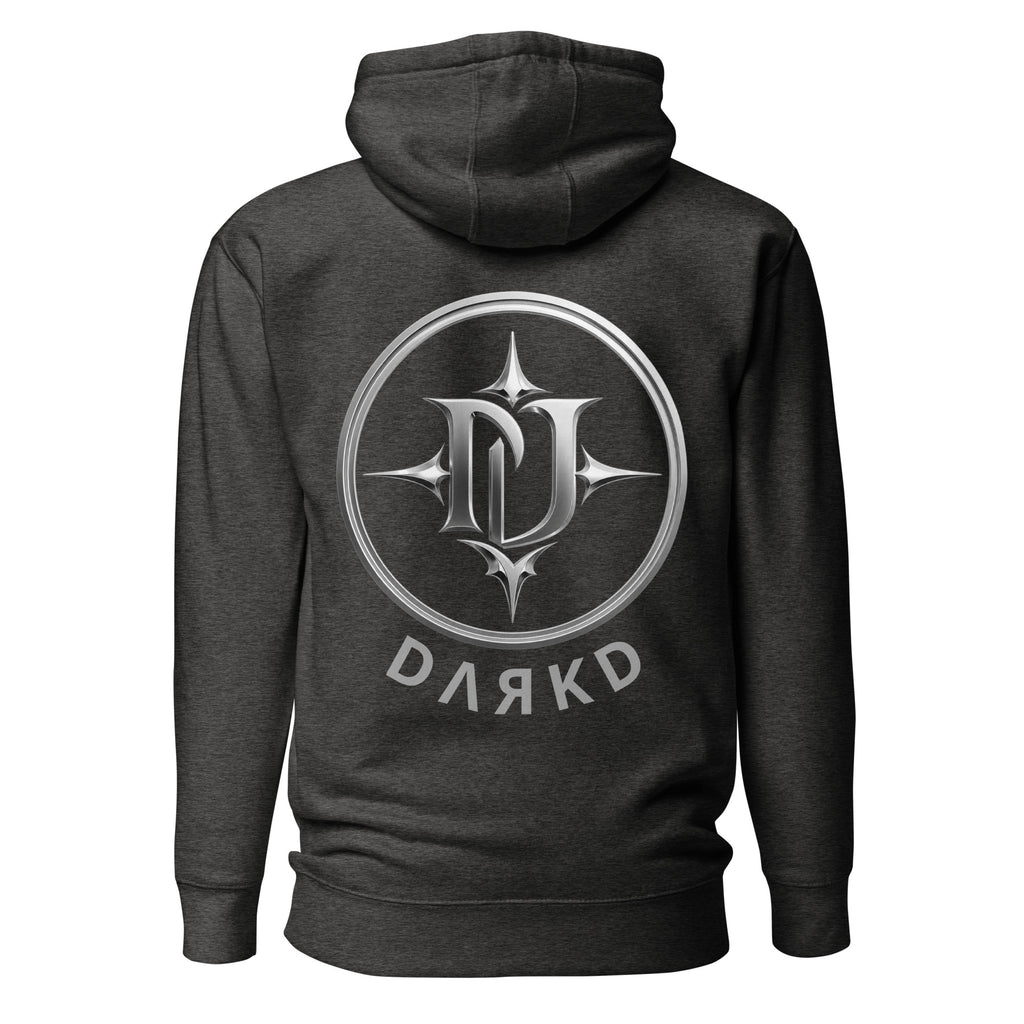 Hoodie Premium Unisexe Dark. D gris chiné - vue de dos
