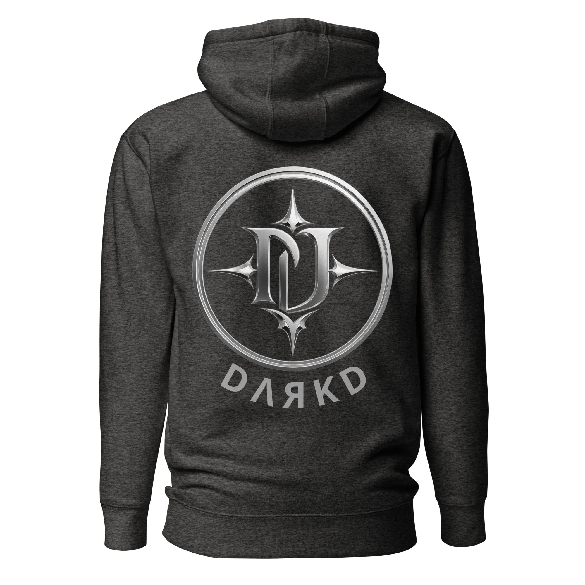Hoodie Premium Unisexe Dark. D gris chiné - vue de dos