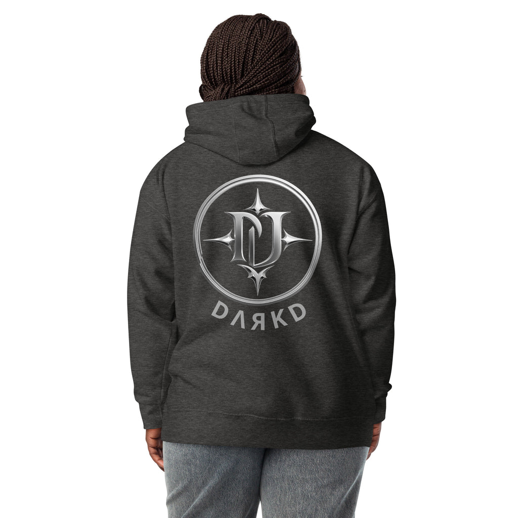 Hoodie Premium Unisexe Dark. D gris chiné - vue de dos