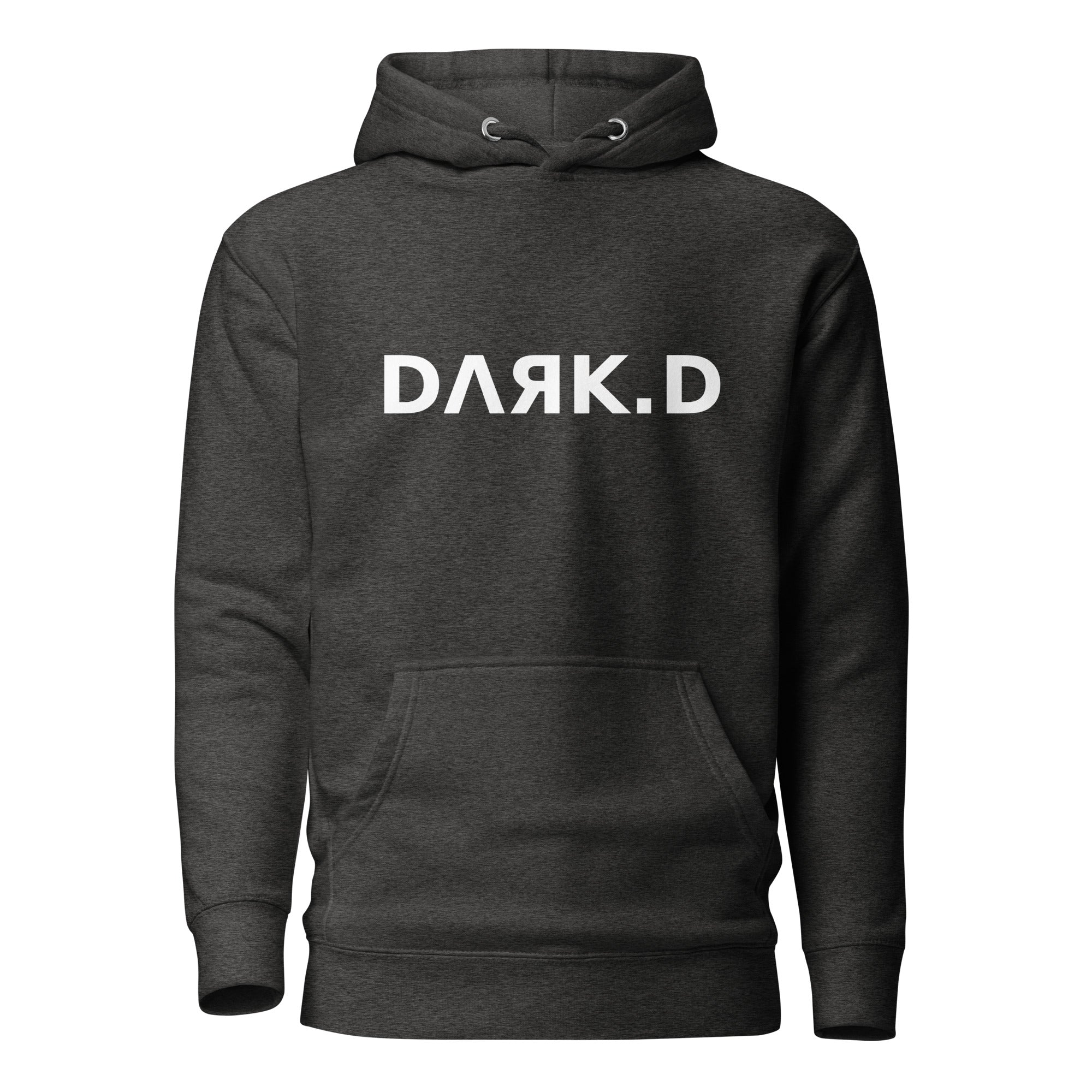Hoodie Premium Unisexe Dark. D gris chiné - vue de face