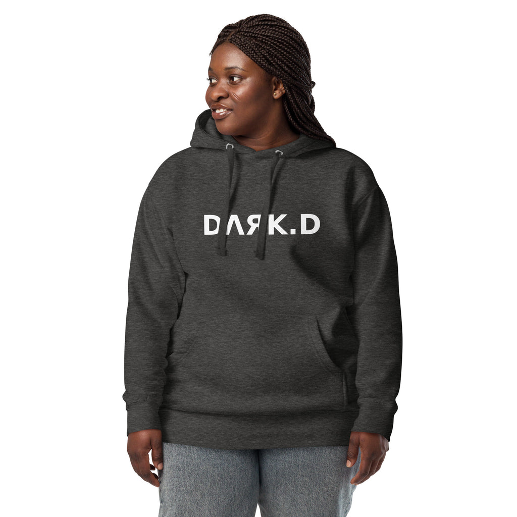 Hoodie Premium Unisexe Dark. D gris chiné - vue de face
