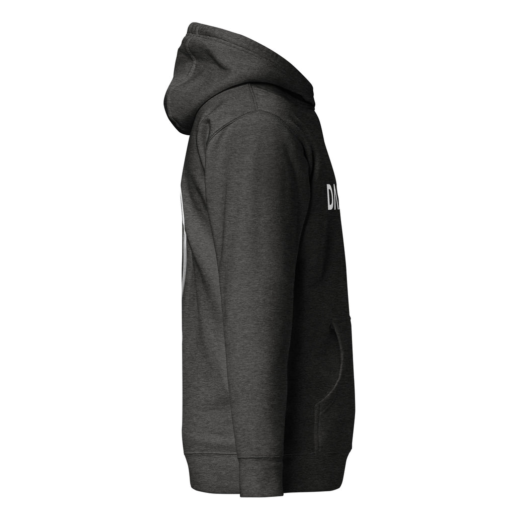 Hoodie Premium Unisexe Dark. D gris chiné - vue de profil droit